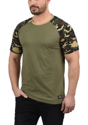 !Solid Cahil Herren T-Shirt Kurzarm Shirt mit Rundhalsausschnitt und Camouflage-Muster 