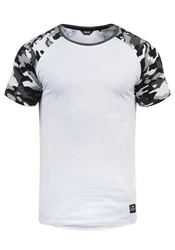 !Solid Cahil Herren T-Shirt Kurzarm Shirt mit Rundhalsausschnitt und Camouflage-Muster Tarnmuster