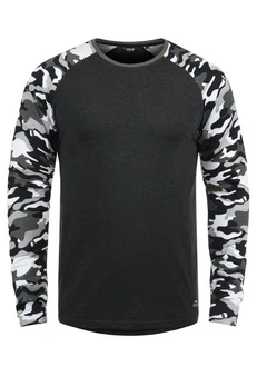 !Solid Rundhalsshirt SDCajus Longsleeve Baseball-Look