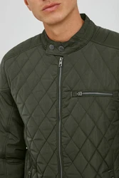 !Solid Steppjacke SDTemmey Stehkragen Dunkelgrün/Grün