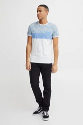 !Solid Herren T-Shirt Kurzarm Shirt Florian Rundhals-Ausschnitt Hellblau/Blau