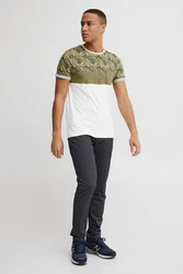!Solid Herren T-Shirt Kurzarm Shirt Florian Rundhals-Ausschnitt Grün/Dunkelgrün/Khaki/Beige