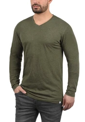 !Solid Langarmshirt SDBeda Longsleeve mit V-Ausschnitt Dunkelgrün/Khaki