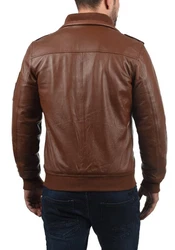 !Solid Lederjacke SDFamash Bikerjacke Braun/Dunkelbraun