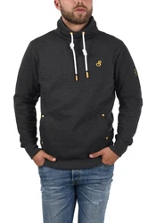 !Solid Herren Sweatshirt Pullover SDKaan mit Tube-Kragen Dunkelgrau/Schwarz/Grau
