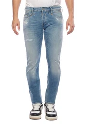 Slim-fit-Jeans mit trendigen Used-Details