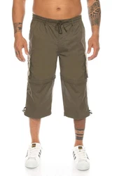 Kendindza Collection Cargobermudas Cargo Taschen Abnehmbare Beine Herren (Bermudas) Khaki/Dunkelgrün