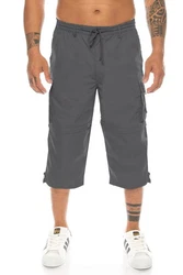 Kendindza Collection Cargobermudas Cargo Taschen Abnehmbare Beine Herren (Bermudas) Hellgrau/Dunkelgrau/Grau