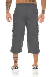 Kendindza Collection Cargobermudas Cargo Taschen Abnehmbare Beine Herren (Bermudas) Hellgrau/Dunkelgrau/Grau