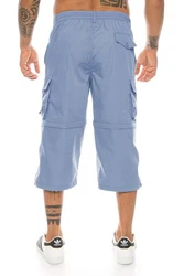Kendindza Collection Cargobermudas Cargo Taschen Abnehmbare Beine Herren (Bermudas) Blau/Hellblau