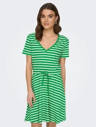 ONLY Relax-fit Jeans ONLMAY S/S V-NECK SHORT DRESS JRS Grün/Neonfarben/Türkis