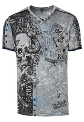Rusty Neal T-Shirt mit Allover-Print Grau/Hellgrau