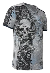 Rusty Neal T-Shirt mit Allover-Print Grau/Hellgrau