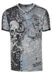 Rusty Neal T-Shirt mit Allover-Print Grau/Hellgrau