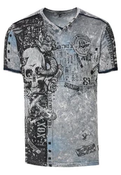 Rusty Neal T-Shirt mit Allover-Print Grau/Hellgrau