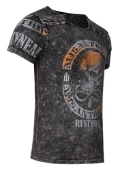 Rusty Neal T-Shirt mit Markenprint Dunkelgrau/Grau