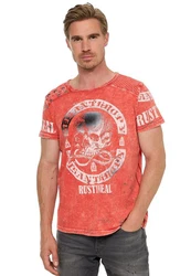 Rusty Neal T-Shirt mit Markenprint Rot/Dunkelrot