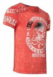 Rusty Neal T-Shirt mit Markenprint Rot/Dunkelrot