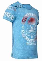 Rusty Neal T-Shirt mit Markenprint Blau/Hellblau