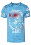 Rusty Neal T-Shirt mit Markenprint Blau/Hellblau
