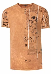 T-Shirt im Used-Look mit Allover-Print