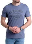 Jack & Jones Print-Shirt T-Shirt mit Aufdruck (Baumwolle) Blau/Dunkelblau Jack & Jones Print-Shirt T-Shirt mit Aufdruck (Baumwolle) Blau/Dunkelblau