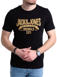 Jack & Jones Print Shirt Logo T-Shirt Dunkelblau/Schwarz