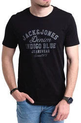 Jack & Jones Print-Shirt (Spar Set, 3er-Pack) Schwarz/Hellblau