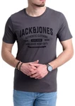 Jack & Jones Print-Shirt T-Shirt mit Aufdruck (Baumwolle) Dunkelgrau/Grau/Blau/Khaki/Dunkelblau