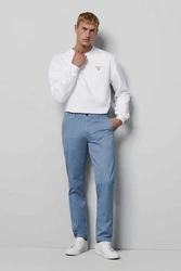 MEYER Chinohose mit Stretch-Anteil Blau/Hellblau/Grau