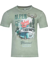 T-Shirt Trachten Herren Shirt 'Silas', Silbergrn