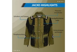 German Wear Trachtenjacke Style GW959J Dunkelgrün/Braun