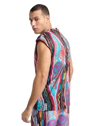 CARLO COLUCCI Tanktop DeLeo Lila/Mischfarben/Orange/Braun