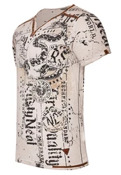 Rusty Neal T-Shirt Beige/Braun/Silber