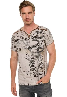 Rusty Neal T-Shirt Beige/Braun/Silber