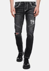Rusty Neal Straight-Jeans NISHO Schwarz/Dunkelgrau/Grau
