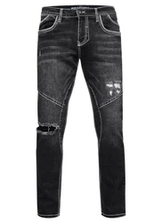 Rusty Neal Straight-Jeans NISHO Schwarz/Dunkelgrau/Grau