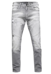 Rusty Neal Straight-Jeans NISHO Grau/Weiß/Hellgrau/Creme