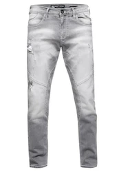 Rusty Neal Straight-Jeans NISHO Grau/Weiß/Hellgrau/Creme