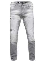 Straight-Jeans NISHO mit trendigen Used-Details