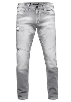 Rusty Neal Straight-Jeans NISHO Grau/Weiß/Hellgrau/Creme