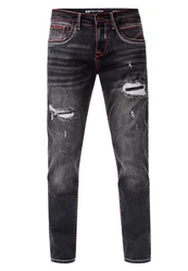 Rusty Neal Jeans ODAR Regular Fit Jeans-Hose (234) Schwarz/Grau/Dunkelgrau