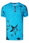 Rusty Neal T-Shirt mit Skull-Print Blau/Türkis