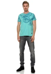 Rusty Neal T-Shirt mit Print Türkis/Grün/Blau