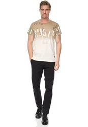 Rusty Neal T-Shirt mit Übergang Beige/Khaki/Braun/Gold