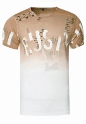 Rusty Neal T-Shirt mit Übergang Beige/Khaki/Braun/Gold