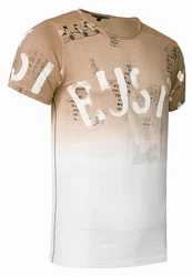 Rusty Neal T-Shirt mit Übergang Beige/Khaki/Braun/Gold