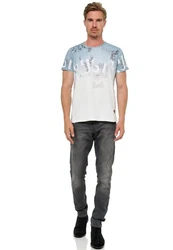 Rusty Neal T-Shirt mit Übergang Blau/Hellblau