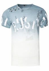 Rusty Neal T-Shirt mit Übergang Blau/Hellblau