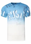 Rusty Neal T-Shirt mit Übergang Braun/Hellblau/Blau